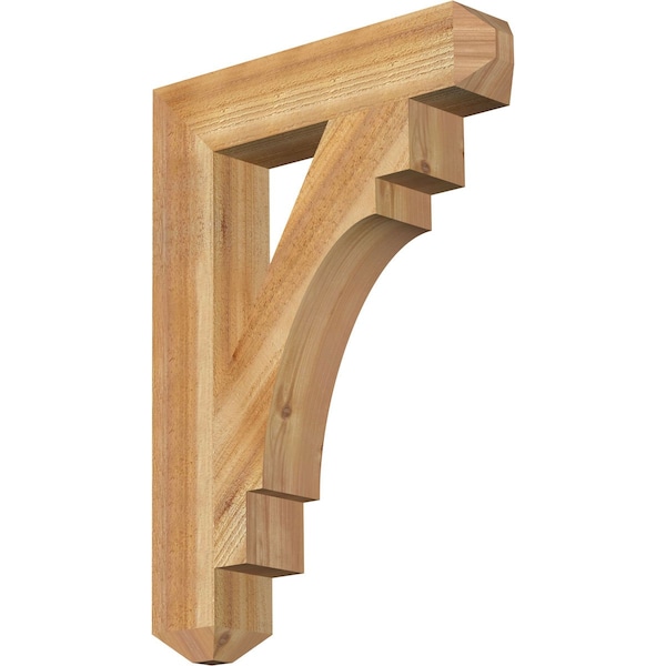 Ekena Millwork Merced Craftsman Rough Sawn Bracket, Western Red Cedar, 4"W x 20"D x 28"H BKT04X20X28MRC04RWR - main